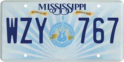 MS license plate WZY767