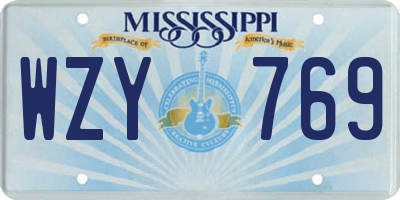 MS license plate WZY769