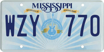 MS license plate WZY770