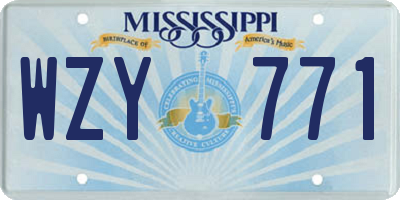 MS license plate WZY771