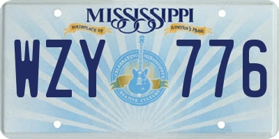 MS license plate WZY776