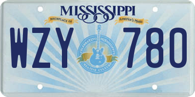 MS license plate WZY780