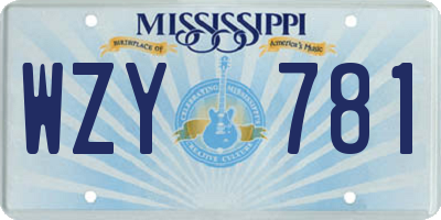 MS license plate WZY781