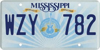MS license plate WZY782