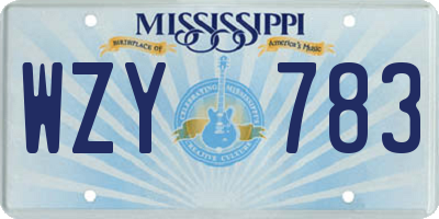 MS license plate WZY783