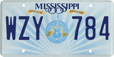 MS license plate WZY784