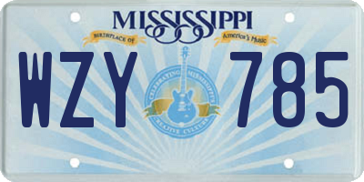 MS license plate WZY785
