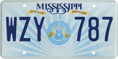 MS license plate WZY787