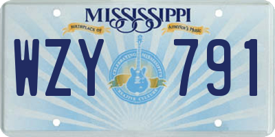 MS license plate WZY791