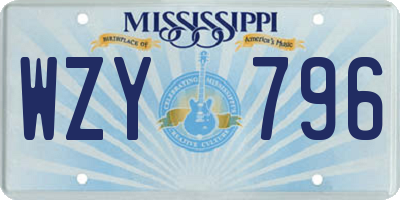 MS license plate WZY796