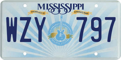 MS license plate WZY797