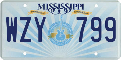 MS license plate WZY799
