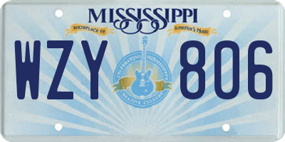 MS license plate WZY806