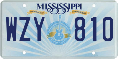 MS license plate WZY810
