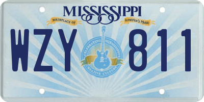 MS license plate WZY811