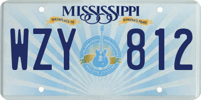 MS license plate WZY812