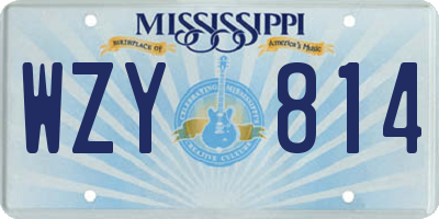 MS license plate WZY814