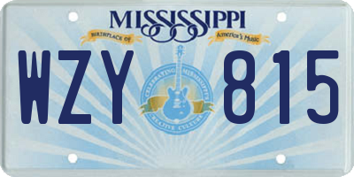 MS license plate WZY815