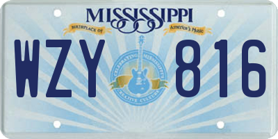 MS license plate WZY816