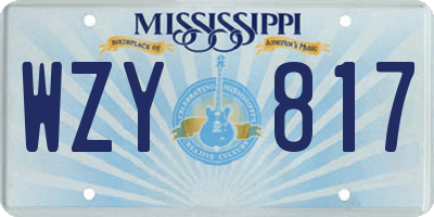 MS license plate WZY817