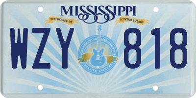 MS license plate WZY818