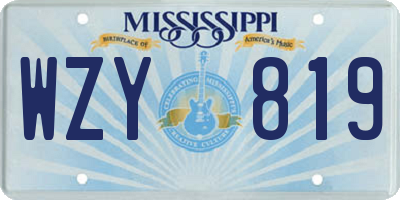 MS license plate WZY819