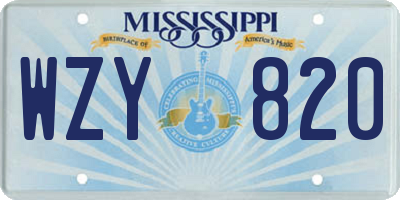 MS license plate WZY820