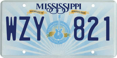 MS license plate WZY821