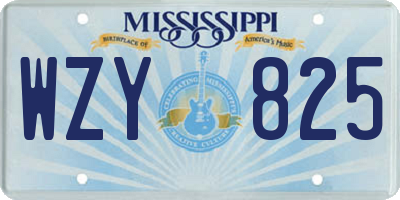 MS license plate WZY825