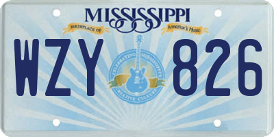MS license plate WZY826
