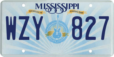 MS license plate WZY827