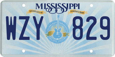 MS license plate WZY829