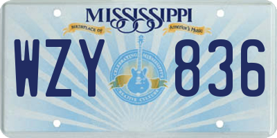 MS license plate WZY836