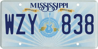 MS license plate WZY838