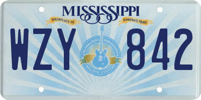 MS license plate WZY842
