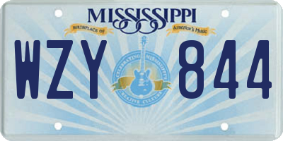 MS license plate WZY844