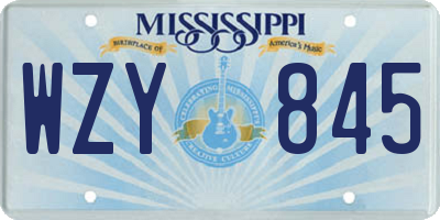 MS license plate WZY845