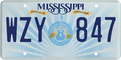 MS license plate WZY847