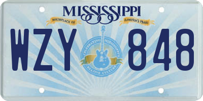 MS license plate WZY848