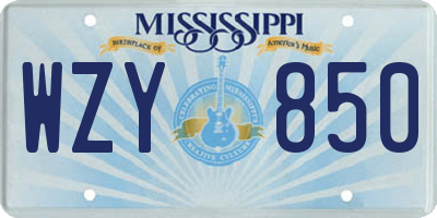 MS license plate WZY850