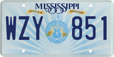 MS license plate WZY851