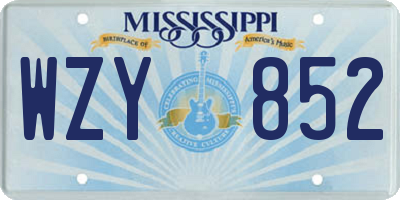 MS license plate WZY852