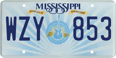 MS license plate WZY853