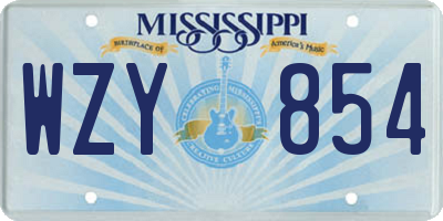MS license plate WZY854