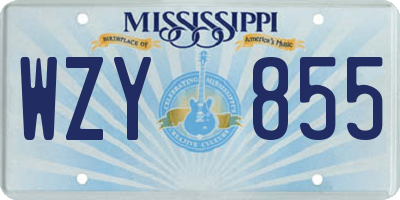 MS license plate WZY855