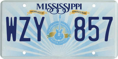MS license plate WZY857