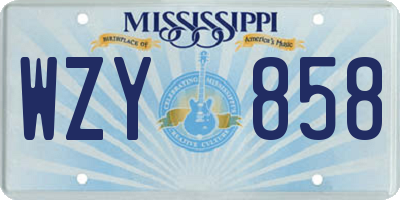 MS license plate WZY858