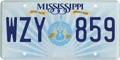 MS license plate WZY859