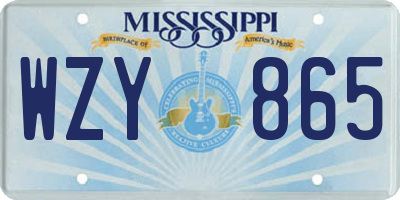 MS license plate WZY865