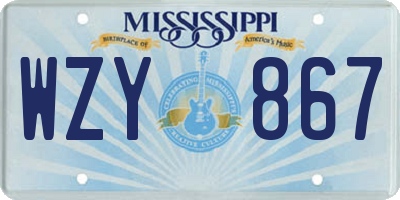 MS license plate WZY867